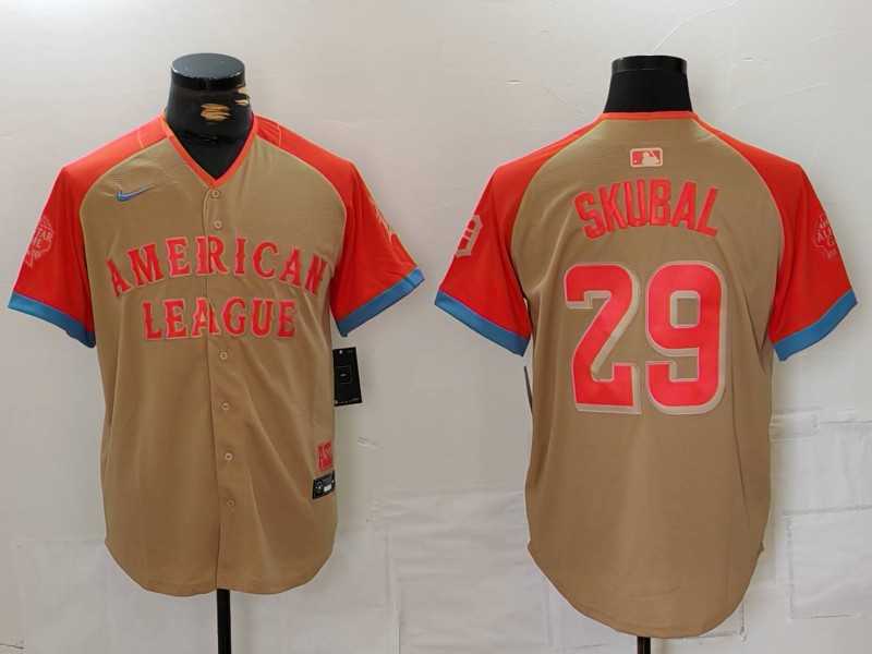 Men%27s Detroit Tigers #29 Tarik Skubal Cream 2024 All Star Limited Stitched Jersey